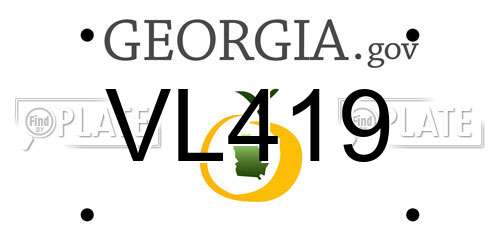 VL419 Georgia License Plate