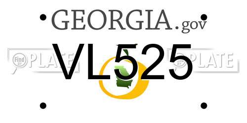 VL525 Georgia License Plate