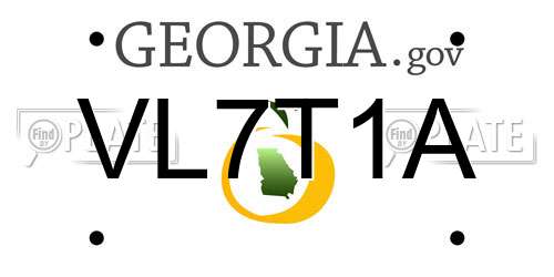 VL7T1A Georgia License Plate