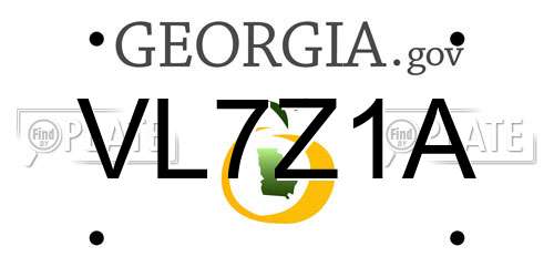 VL7Z1A Georgia License Plate