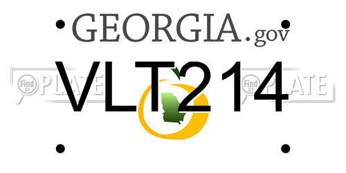 VLT214 Georgia License Plate