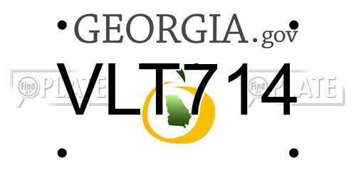 VLT714 Georgia License Plate