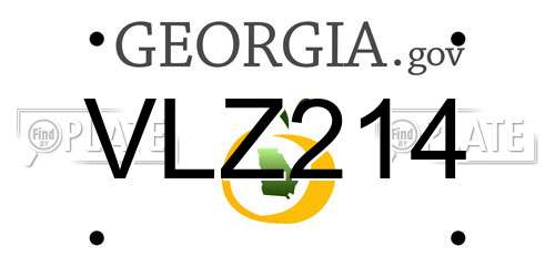 VLZ214 Georgia License Plate