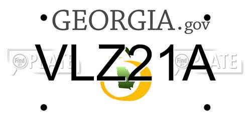 VLZ21A Georgia License Plate