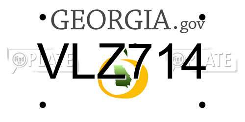 VLZ714 Georgia License Plate