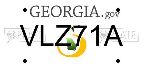 VLZ71A Georgia License Plate