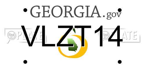 VLZT14 Georgia License Plate
