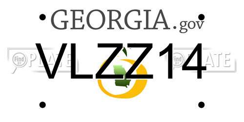 VLZZ14 Georgia License Plate