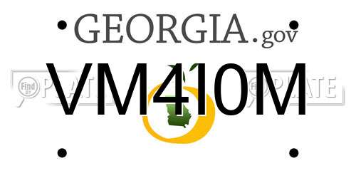 VM4I0M Georgia License Plate