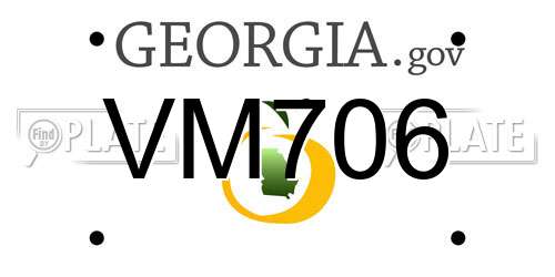 VM706 Georgia License Plate