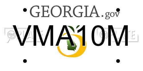 VMA10M Georgia License Plate