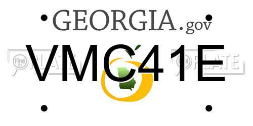 VMC41E Georgia License Plate