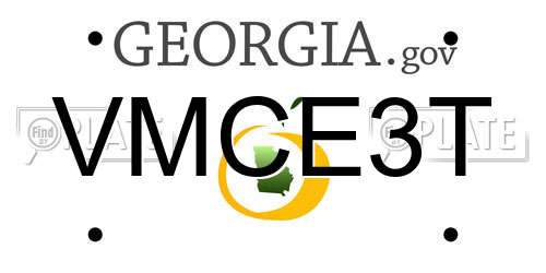 VMCE3T Georgia License Plate
