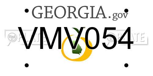 VMV054 Georgia License Plate