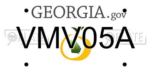 VMV05A Georgia License Plate