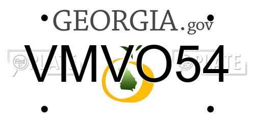 VMVO54 Georgia License Plate