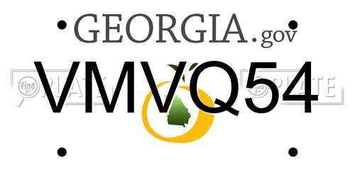 VMVQ54 Georgia License Plate