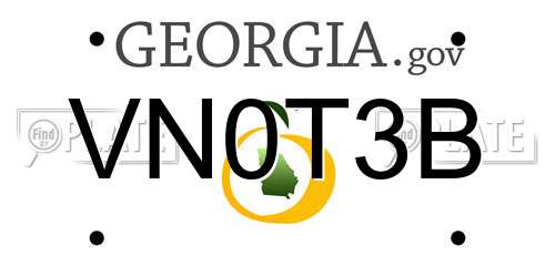 VN0T3B Georgia License Plate