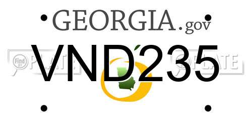 VND235 Georgia License Plate