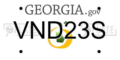 VND23S Georgia License Plate