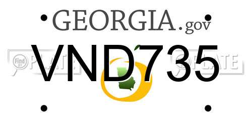 VND735 Georgia License Plate