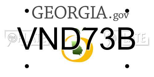 VND73B Georgia License Plate