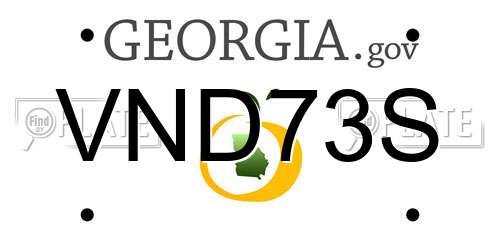VND73S Georgia License Plate