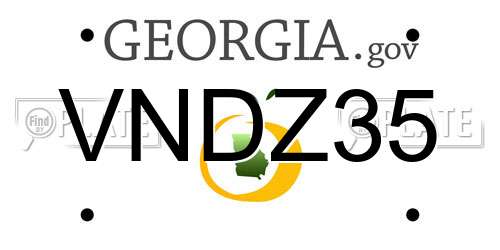 VNDZ35 Georgia License Plate