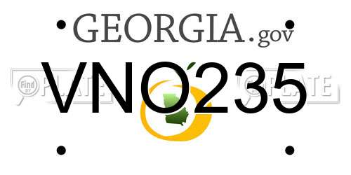 VNO235 Georgia License Plate