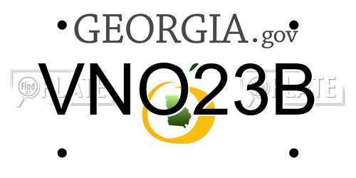 VNO23B Georgia License Plate
