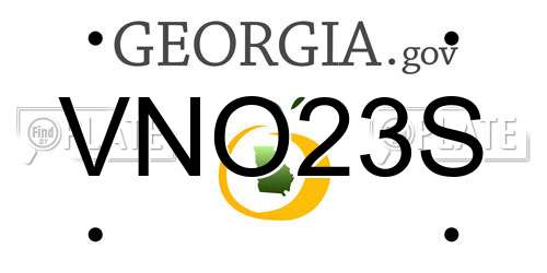 VNO23S Georgia License Plate