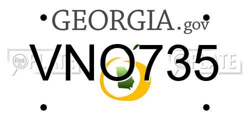 VNO735 Georgia License Plate