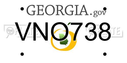 VNO738 Georgia License Plate