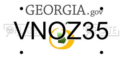 VNOZ35 Georgia License Plate