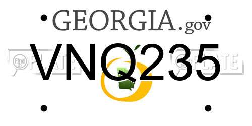 VNQ235 Georgia License Plate
