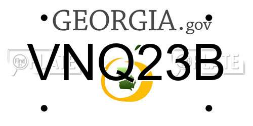 VNQ23B Georgia License Plate