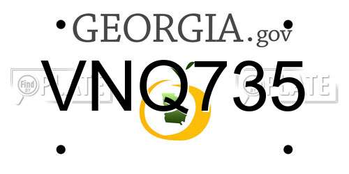 VNQ735 Georgia License Plate