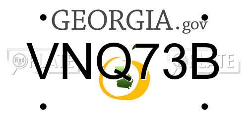 VNQ73B Georgia License Plate