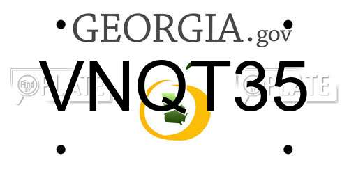 VNQT35 Georgia License Plate