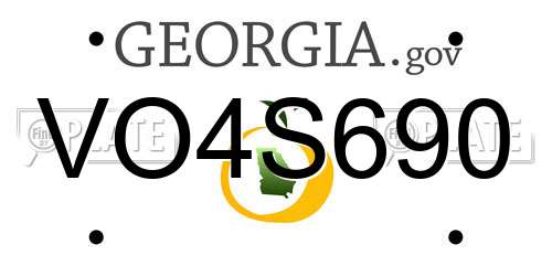 VO4S690 Georgia License Plate