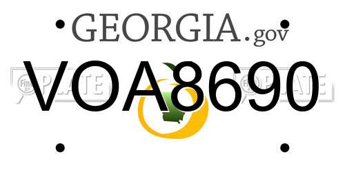 VOA8690 Georgia License Plate