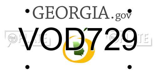 VOD729 Georgia License Plate