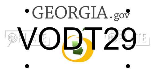 VODT29 Georgia License Plate