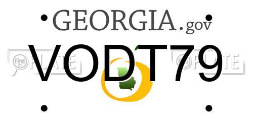 VODT79 Georgia License Plate