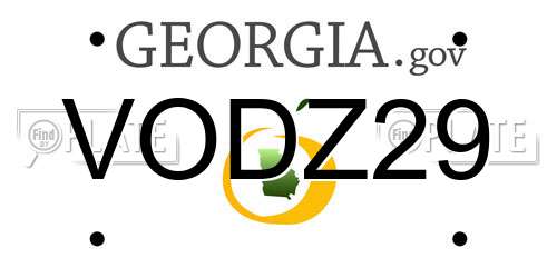 VODZ29 Georgia License Plate