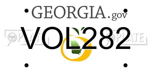 VOL282 Georgia License Plate