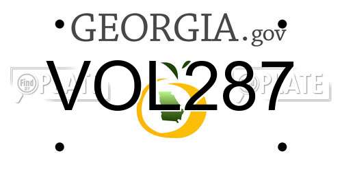 VOL287 Georgia License Plate