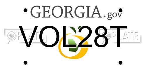 VOL28T Georgia License Plate
