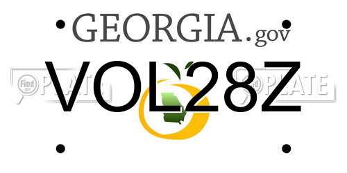 VOL28Z Georgia License Plate