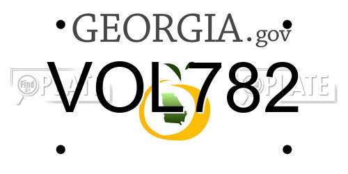 VOL782 Georgia License Plate